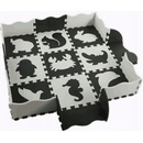 KIK Kontrastné penové puzzle 30 x 30 cm 25 ks čierna krémová