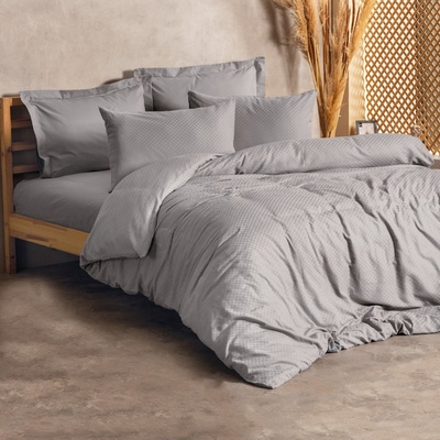 TopMebel Комплект калъфки за завивки Plaid 4 бр Двойни 200x220 сив цвят
