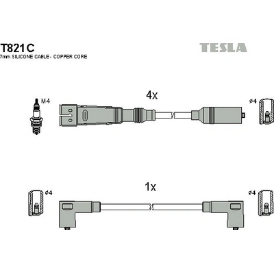 Sada zapaľovacích káblov TESLA T821C