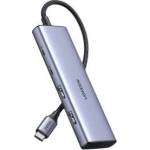UGREEN CM473 Hub USB-C to 2xUSB-A, 2xUSB-C, 20 cm (grey)
