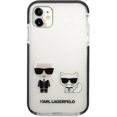 KARL LAGERFELD Гръб Karl Lagerfeld TPE Karl and Choupette Case за iPhone 11 - Бял