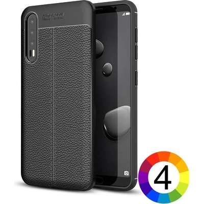 Huawei P20 Pro Удароустойчив Litchi Skin Калъф и Протектор