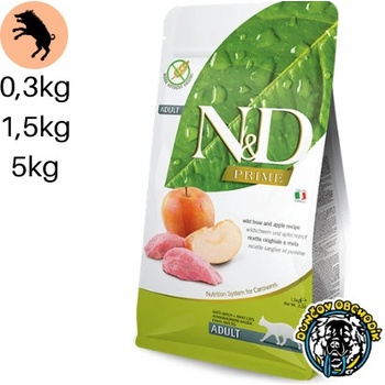 Farmina N&D cat PRIME adult boar & apple 5 kg