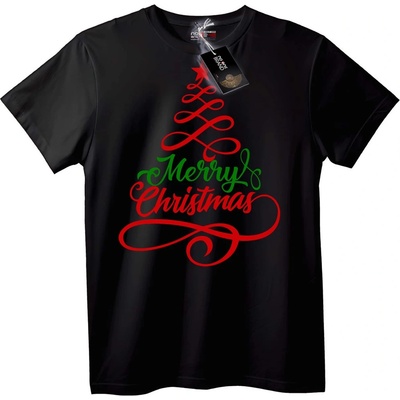 NOONEBRAND Тениска Весела Коледа Калиграфия - 2XL, White