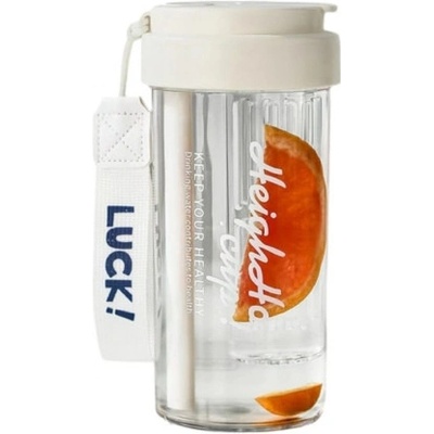 Livefy pohár so slamkou Simple biely 600 ml