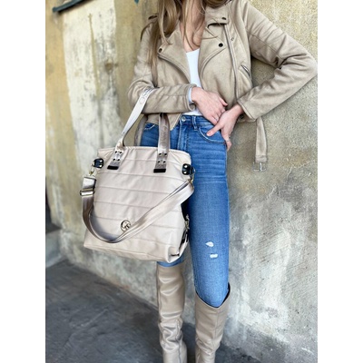 Grosso Športovo-elegantná kabelka na rameno GS-49-beigePRES