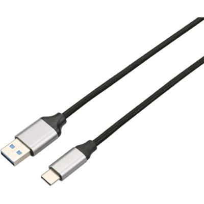 AVAX CB301G STEELY 1, 5 m 3A USB A-Type-C бързо зарядно устройство усукана двойка стоманено сив кабел за данни и зареждане (5999574480040)