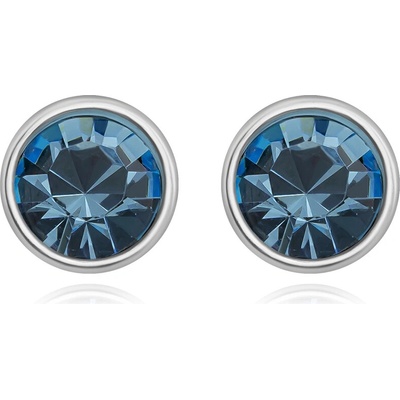 Šperky eshop náušnice ze stříbra Swarovski crystal aquamarine AB18.18