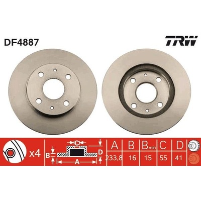 Brzdový kotúč TRW DF4887