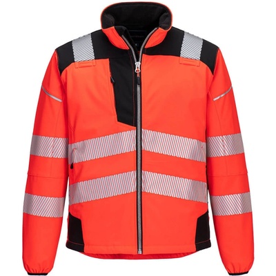 Portwest bunda HiVis Softshell PW3 T402 reflexní Červeno čierna