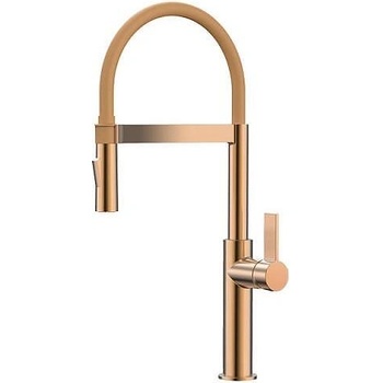 Inter Ceramic Стоящ смесител за кухня, Inter Ceramic, ICF 7169184BRUSH ROSE GOLD, със силиконов чучур (7169184BRUSH ROSE GOLD)