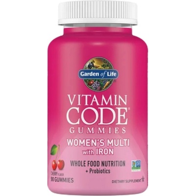Garden of Life Vitamin Code Women's Multi with Iron + Probiotics Gummies [90 желирани бонбони] Череша