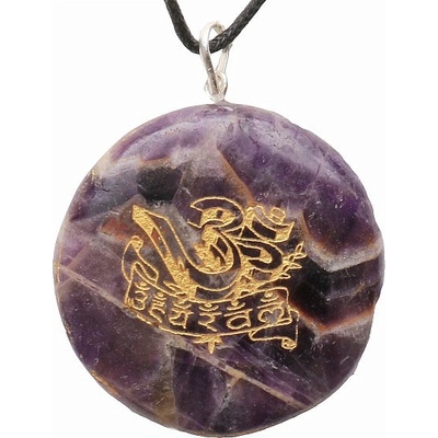 Nefertitis Ametyst chevron přívěsek kruh Óm NF4652 2,5 až