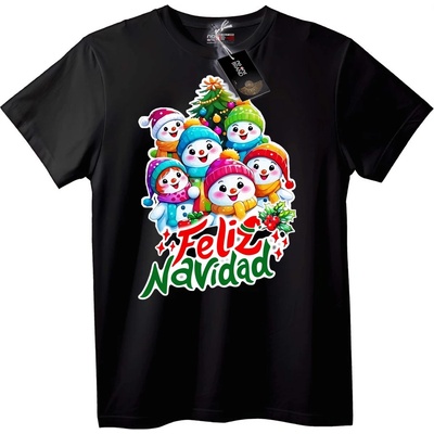 NOONEBRAND Тениска Весела Коледа Снежни Човеци - XS, White