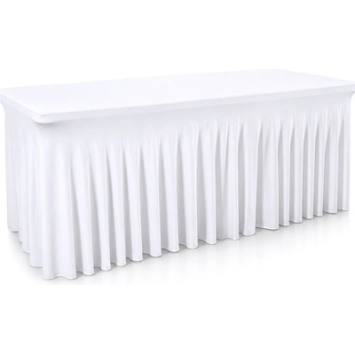 GastroKitchen Elastický poťah na obdĺžnikové cateringové stoly 183 cm 190 200 g/m² biely