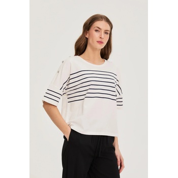 Moodo Раирана суитшърт бяла Moodo Moodo | Byal | ЖЕНИ | XXL