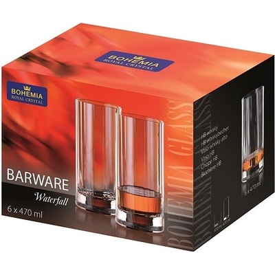 ROYAL CRYSTAL Drink BOHEMIA Pohár Long Barware waterfall 6 x 470 ml