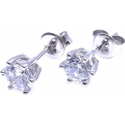 Jan Kos jewellery stříbrné náušnice s bílým kamenem 12119827