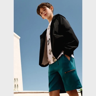 Mayoral Спортни бермуди с джобове с ципове в синьо-зелен цвят за момче Mayoral