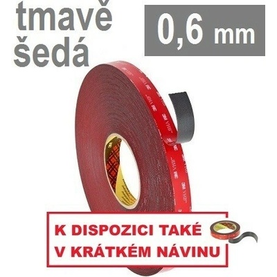 3M VHB 4646 Obojstranne silne lepiaca akrylová páska 0,6 mm 19 mm x 33 m tmavosivá