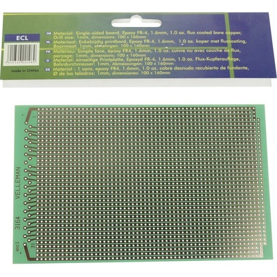 Velleman ECL eurodeska (d x š x v) 16 cm x 10 cm x 17.50 mm Množství 1 ks