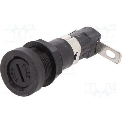 LITTELFUSE 03450621H Zásuvka; 5x20mm; 16A; 250V; na panel; Výv: úhlové; Otv: Ø12,7mm