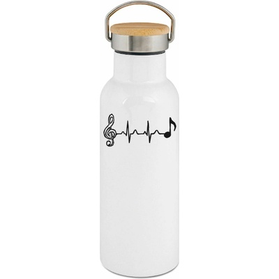 123TRIKO termoska Hudební tep, černý tisk 500 ml