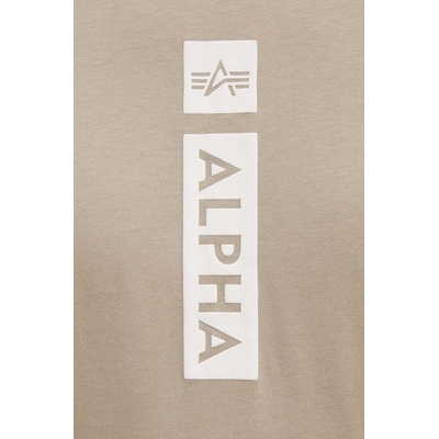 Alpha Industries Памучна тениска Alpha Industries в бежово с принт 146509 (146509)