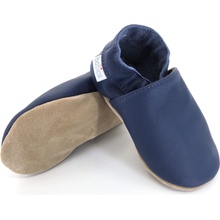 BaBice Kožené barefoot capáčky Tmavě modré BA-003