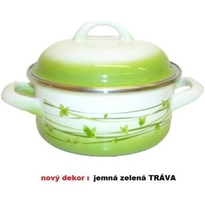 Metalac smaltovaný randlík s pokrievkou 24 cm - 4,75L TRÁVA