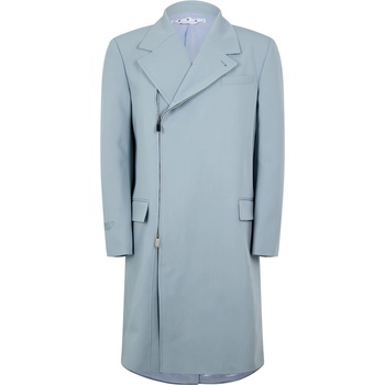 Image 1 of OFF WHITE Men's Off-White Embroidered Double Skate Zip Long Sleeve Overcoat - Ice