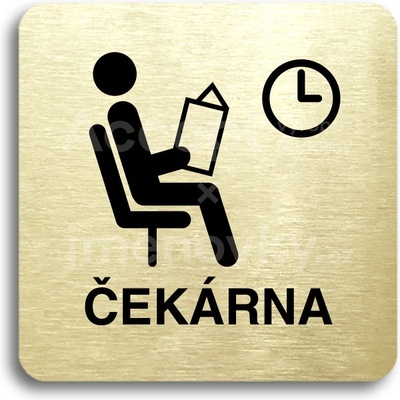 ACCEPT Piktogram čekárna - zlatá tabulka - černý tisk bez rámečku
