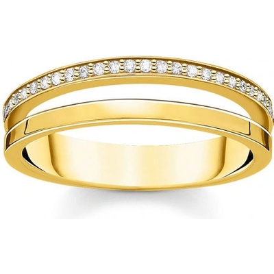 Thomas Sabo prsteň Ring double white stones gold TR2316 414 14