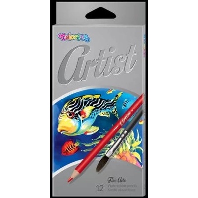 Artist - akvarelové pastelky, 12 barev + štětec
