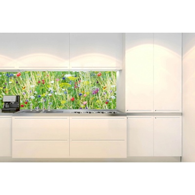 Donga Samolepiaca umývateľná tapeta za kuchynskú linku rozmery Lúka s kvetinami, 180x60 cm