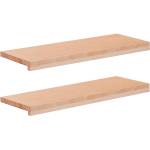 vidaXL Парапети за прозорци 2 бр. Натурално 80x 30 x 2 см Солидно бук (42048152)