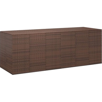 Кутия за градински възглавници PE ратан 291x100, 5x104 см кафява