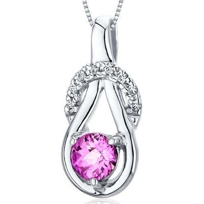 Eppi Stříbrný přívěsek s růžovým safírem Amadeni P33123