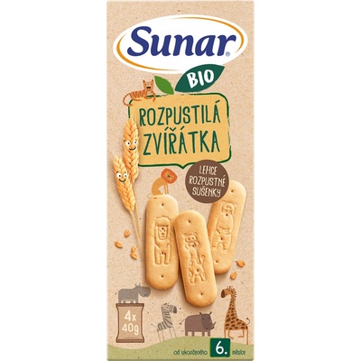Sunar BIO Rozpustilá zvířátka sušenky 4 x 40 g – Zboží Dáma