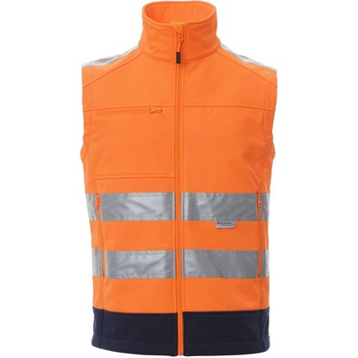 Payper TRAFFIC reflexná softshellová vesta Fluorescent orange Navy blue
