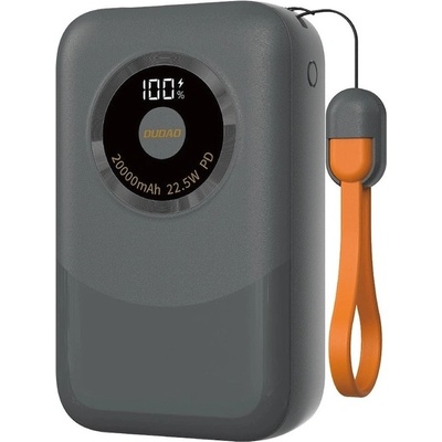 Dudao K21Pro Mini Power Bank 20000 mAh 22.5W - външна батерия с USB-A и USB-C изходи и технология за бързо зареждане (тъмносив)