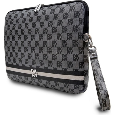 DKNY PU Leather Checkered Pattern and Stripe Obal na Notebook 13/14" Black DKCS14PVSHLK