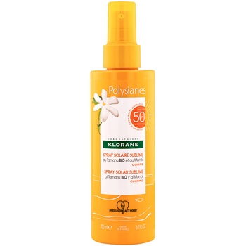 Klorane Polysianes Monoi & Tamanu Слънцезащитен спрей за тяло, SPF50+, 200 ml