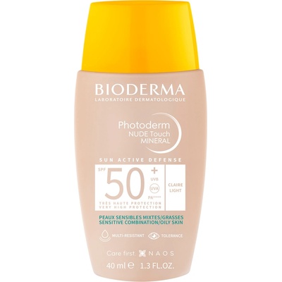 Bioderma Photoderm Nude Touch ochranný tónovaný fluid pro smíšenou až mastnou pleť Light SPF50+ 40 ml – Zboží Dáma