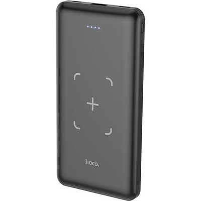 hoco. J50 Surf Power Bank 10000mAh - външна батерия с USB изход и с технология за безжично зареждане (черен)