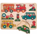 Dřevěné hračky Woody Puzzle na desce Doprava
