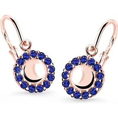 Cutie Jewellery detské náušnice z ružového zlata C2750-10-X-4 modrá