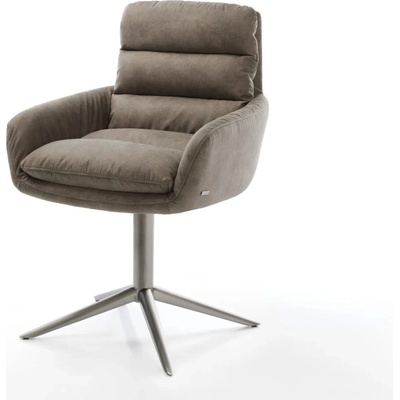 Delife Abelia-Flex s područkami mikrovlákno taupe vintage podnož ve tvaru kříže grafit