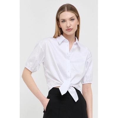 GUESS Риза Guess дамска в бяло със свободна кройка с класическа яка (W3GH71.WE2Q0)