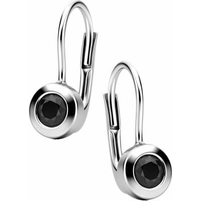 Zlaton Náušnice bílé zlato s kamenem visací 1.5cm 1.45g N07082500154